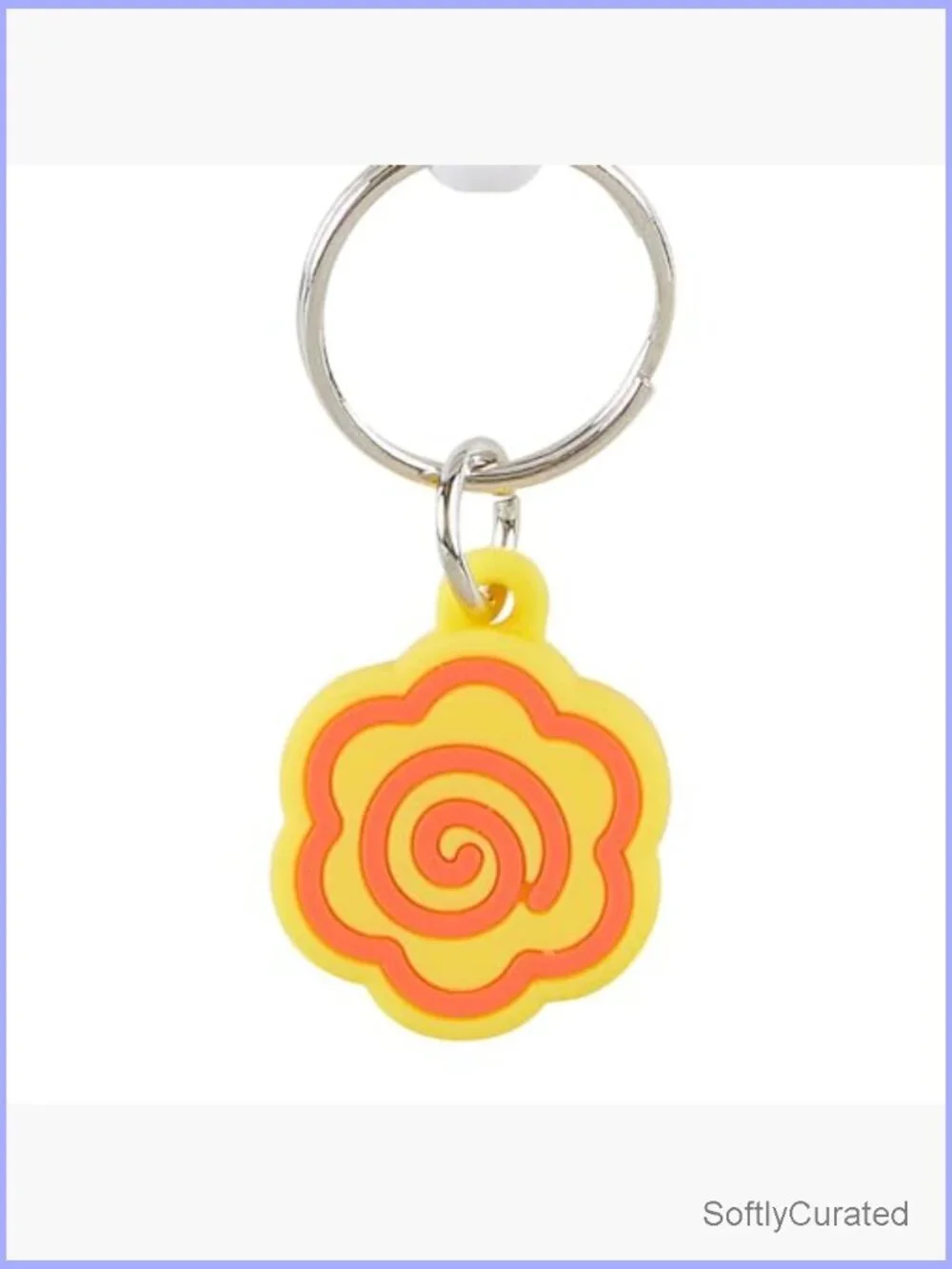 Retractable PVC Keychain with Face Shape Design, Split Ring Closure